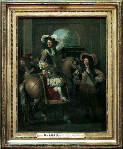Portrait d'un gentilhomme à cheval avec carrosse devant une porte monumentale, image 3/3