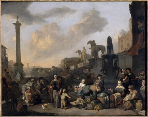 Le marché aux herbes à Rome, près du Capitole, vue de fantaisie, image 2/3