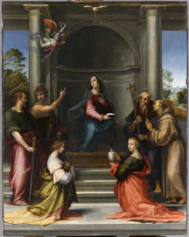 L'Incarnation du Christ. L'Annonciation avec les saintes Marguerite et Marie-Madeleine et les saints Paul, Jean Baptiste, Jérôme et François, image 3/4