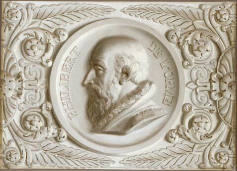Décors de panneaux de boiserie en grisaille représentant quatorze médaillons d'hommes célèbres de la Renaissance, image 5/7