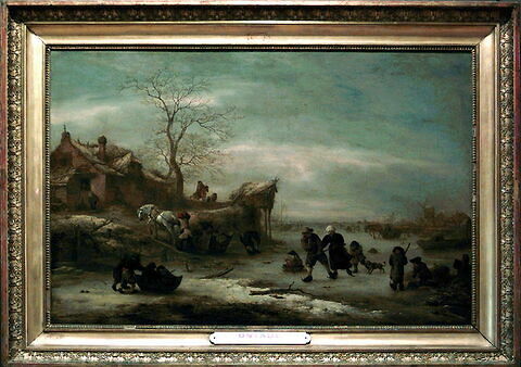 Rivière gelée avec couple patinant, image 5/6