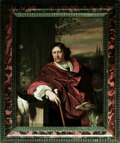 Portrait d'homme à la canne, avec un petit serviteur noir et un chien, image 4/4