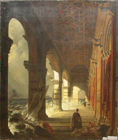 Vue d'un cloître sur les bords de la Méditerranée, près de Carrare., image 3/3