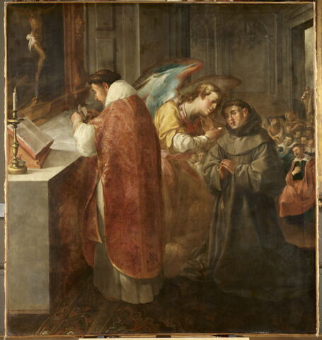 Saint Bonaventure recevant la communion des mains d'un ange, image 2/8
