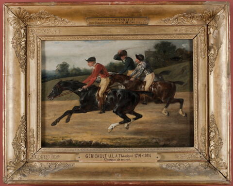 Course de chevaux montés, allant à gauche au galop, image 2/4