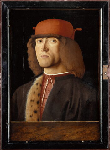 Portrait d'homme (Giulio Mellini ?). Au revers, Paysage avec un oranger sur lequel sont accrochés deux écussons dont l'un porte des armoiries qui ont été identifiées avec celles de Giulio Mellini, image 5/6