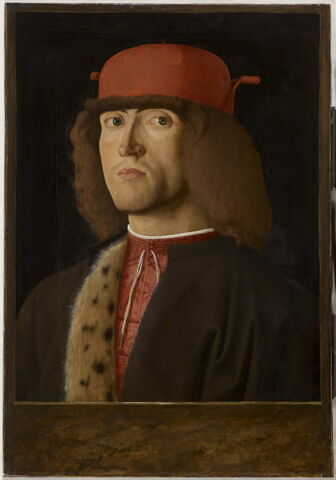 Portrait d'homme (Giulio Mellini ?). Au revers, Paysage avec un oranger sur lequel sont accrochés deux écussons dont l'un porte des armoiries qui ont été identifiées avec celles de Giulio Mellini