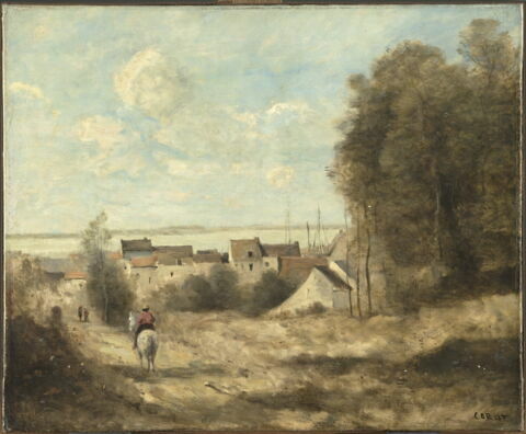 Entrée de village, dit aussi Village au bord de la mer., image 2/3
