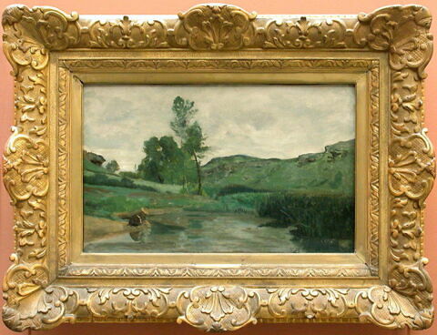 Optevoz (Isère). Blanchisseuse au bord de l'eau., image 2/3