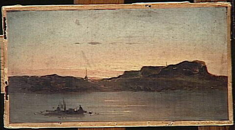 Paysage au soleil couchant.