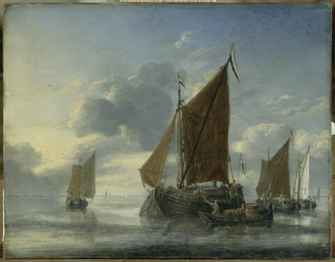 Marine. Barque accostant un gros voilier, image 2/4