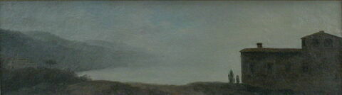 Le Lac de Nemi sous la pluie; dit aussi : pluie sur le P[alais] de Nemi, image 2/4