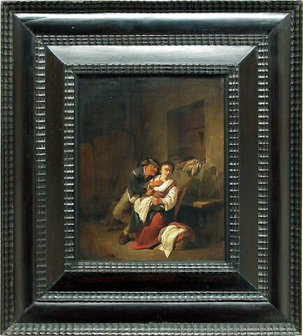 Vieillard lutinant une jeune femme dans un intérieur rustique, image 6/6