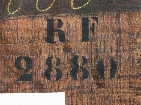 Vieillard lutinant une jeune femme dans un intérieur rustique, image 3/6