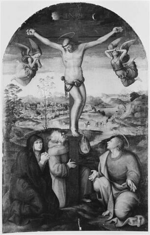 Le Christ en croix avec la Vierge, saint Jean et le bienheureux Gilles franciscain, image 7/8