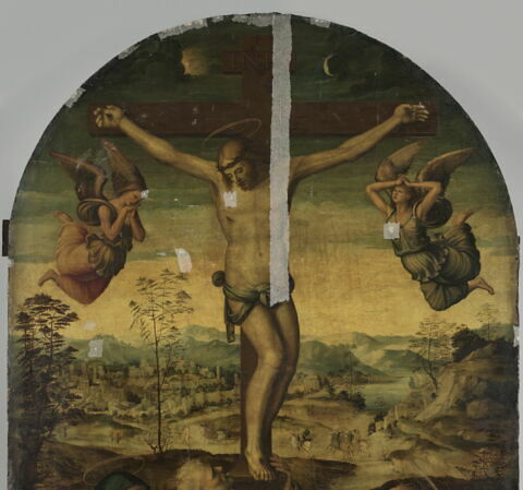 Le Christ en croix avec la Vierge, saint Jean et le bienheureux Gilles franciscain, image 2/8