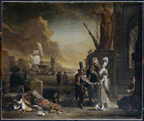 Port de mer méridional avec vendeur de colifichets, image 4/5