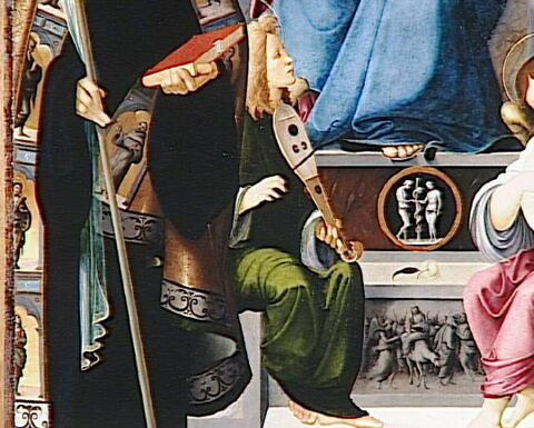 La Vierge et l'Enfant entourés de saint Benoit et saint Quentin et deux anges, image 8/12