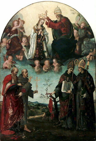 Le Couronnement de la Vierge avec saint Jérôme, saint François, saint Bonaventure et saint Louis de Toulouse, image 6/9