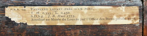 Paysanne lavant près d'un pont. Ancien titre : Paysage avec pont, image 12/24