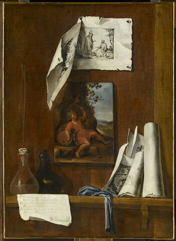Nature morte en trompe l'oeil : le vin ou allégorie du goût