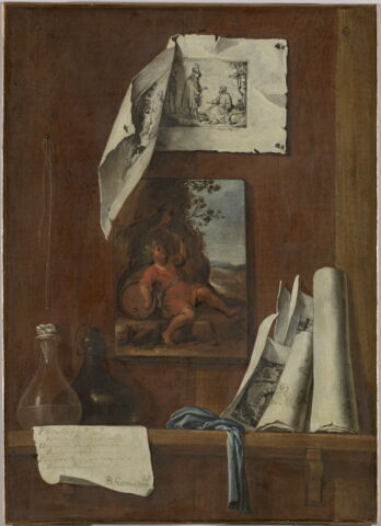 Nature morte en trompe l'oeil : le vin ou allégorie du goût