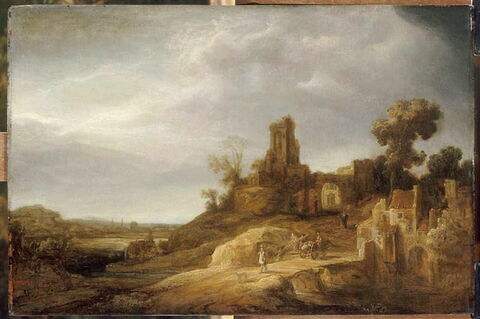 Paysage au pont et aux ruines, image 2/3