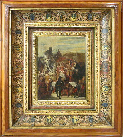 Puget présentant sa statue de Milon de Crotone à Louis XIV,dans les Jardins de Versailles, image 2/3