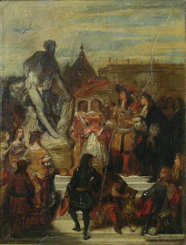 Puget présentant sa statue de Milon de Crotone à Louis XIV,dans les Jardins de Versailles, image 3/3