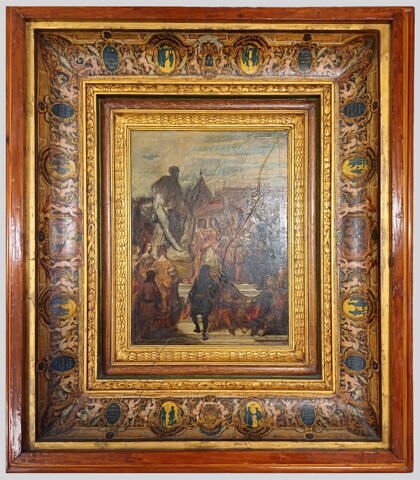 Puget présentant sa statue de Milon de Crotone à Louis XIV,dans les Jardins de Versailles, image 2/5