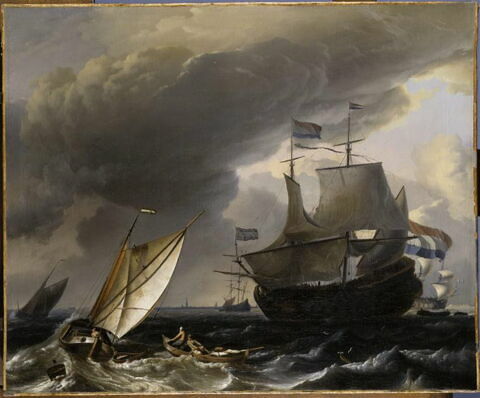 Vaisseaux hollandais sur une mer agitée, image 3/3