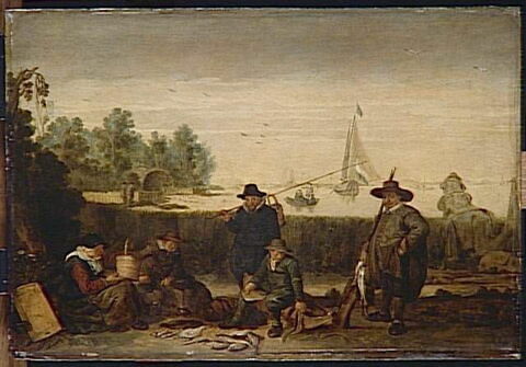 Pêcheurs sur la rive d'un fleuve, image 2/2