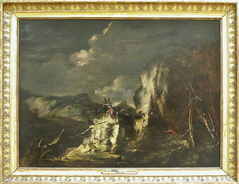 Paysage rocheux avec un chasseur et des guerriers, image 3/3