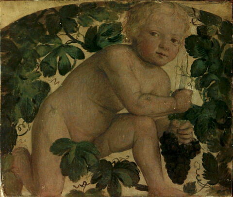 Enfant à genoux sur une treille, image 2/3