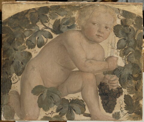 Enfant à genoux sur une treille, image 3/3