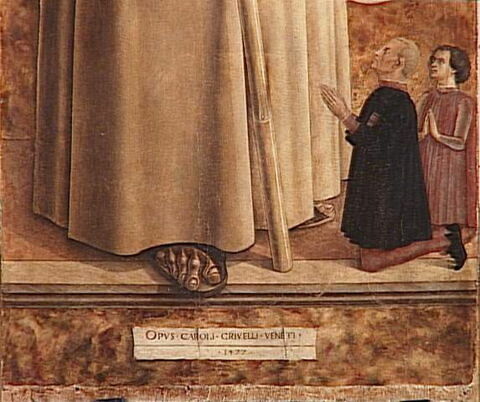 Saint Jacques de la Marche (1393-1476) avec deux donateurs agenouillés, dit parfois à tort Saint Bernardin de Sienne, image 4/6