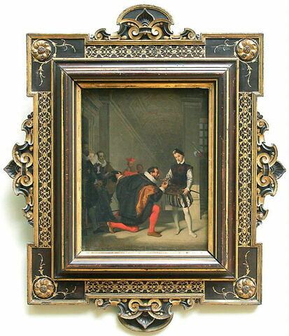 Don Pedro de Tolède, ambassadeur de Philippe II, baisant l'épée d'Henri IV au Louvre, dans l'escalier Henri II., image 2/3