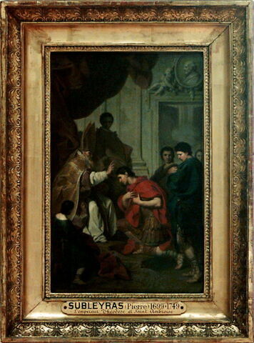 L'empereur Théodose reçoit son pardon de saint Ambroise, archevêque de Milan, image 3/3
