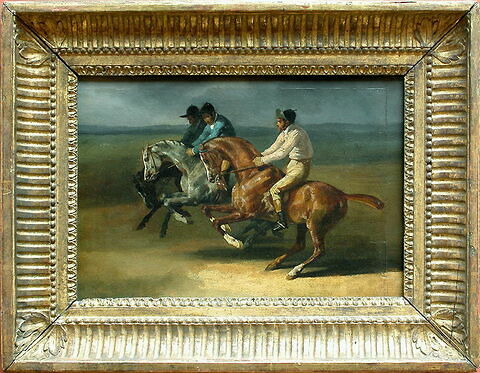 Course de Chevaux montés allant à gauche, au moment du départ., image 3/4