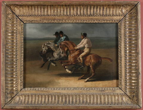 Course de Chevaux montés allant à gauche, au moment du départ., image 2/4