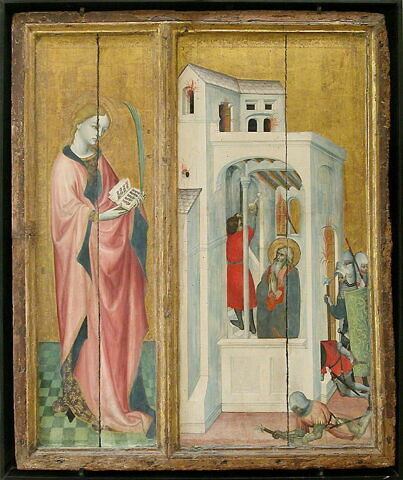 Retable de Thouzon: saint André fait éteindre un incendie par son disciple, image 4/5