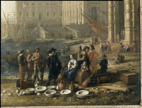Vue d'un port avec le Capitole, image 3/4