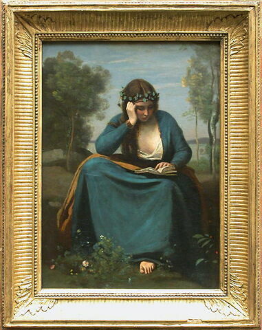 Liseuse couronnée de fleurs ou La muse de Virgile., image 2/2