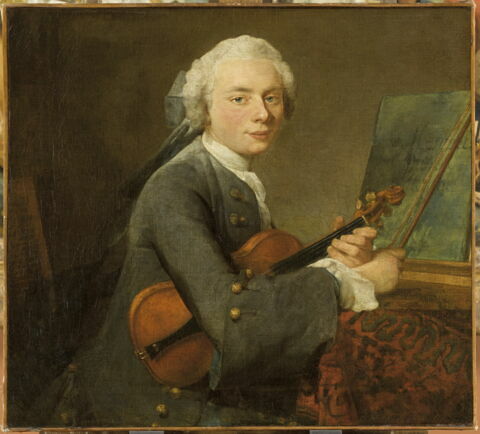 Le Jeune homme au violon.Charles Théodose Godefroy (1718-1796), fils aîné du joaillier Charles Godefroy., image 3/4