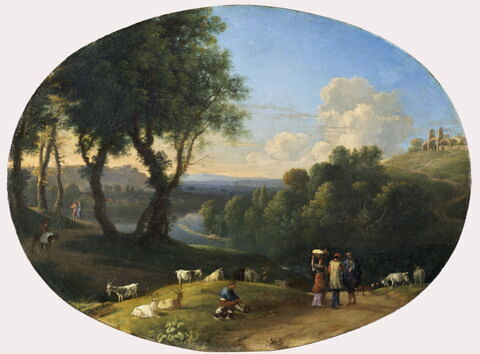 Paysage avec chèvres et pâtres