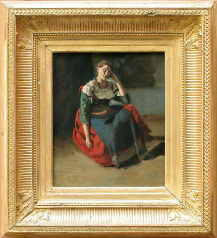 Italienne assise, accoudée sur son genou., image 2/3