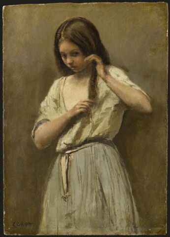 Jeune fille à sa toilette.