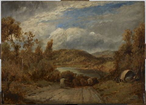 Paysage avec troupeau