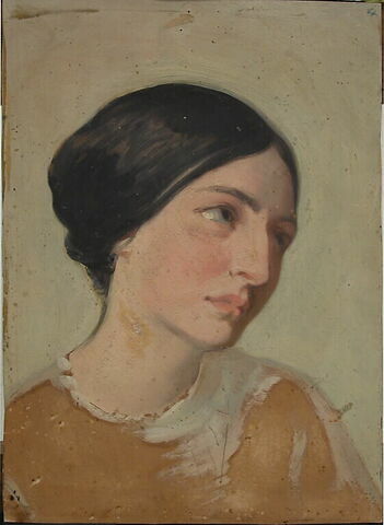 Tête de jeune femme de trois quarts à droite. Une des filles de Victor Hugo (Léopoldine), image 2/4