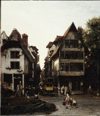 Une diligence traversant un village de Basse-Normandie, et annonçant aux gens du lieu la nouvelle de la Révolution de juillet, image 3/4